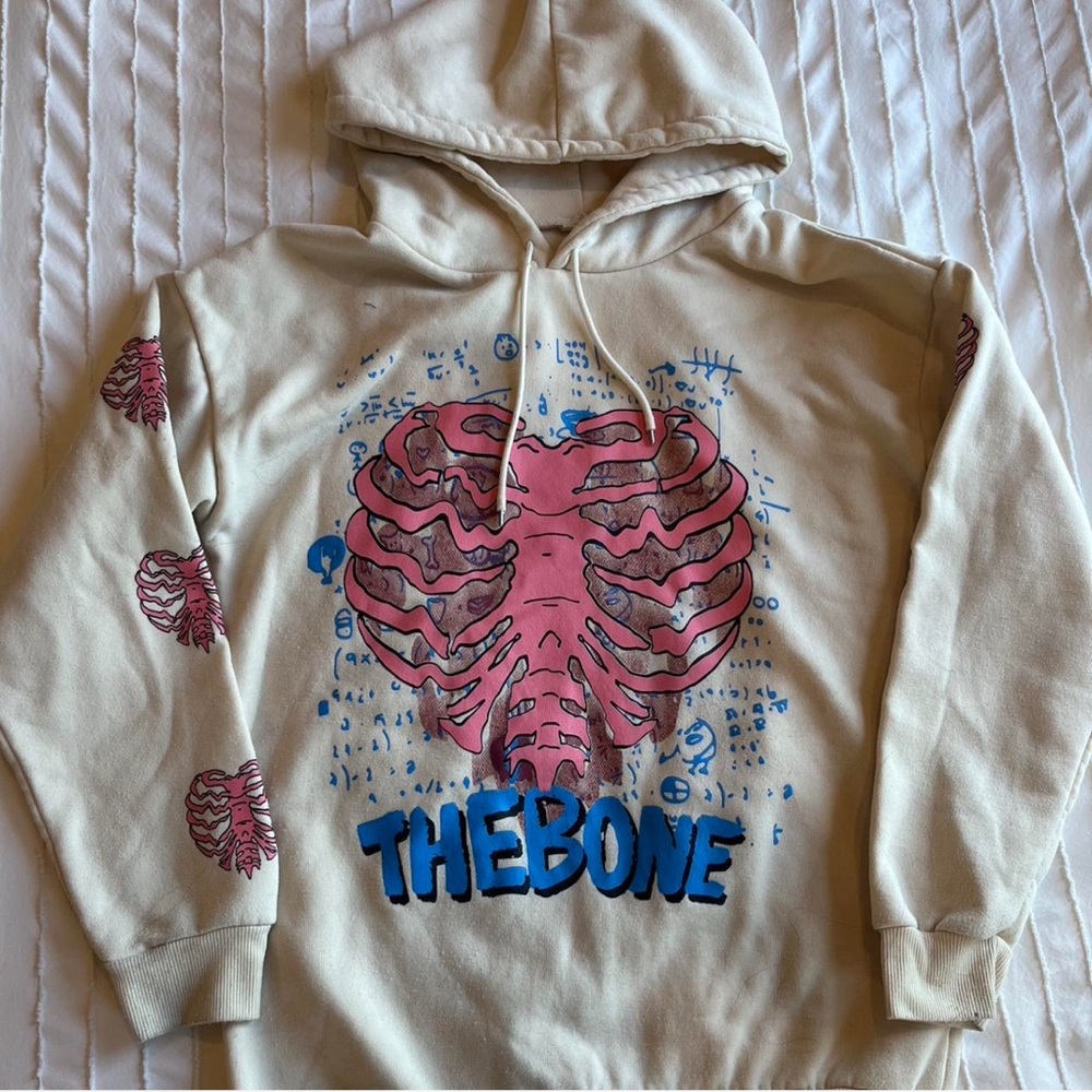 Graphic Hoodie with Ribcage Design